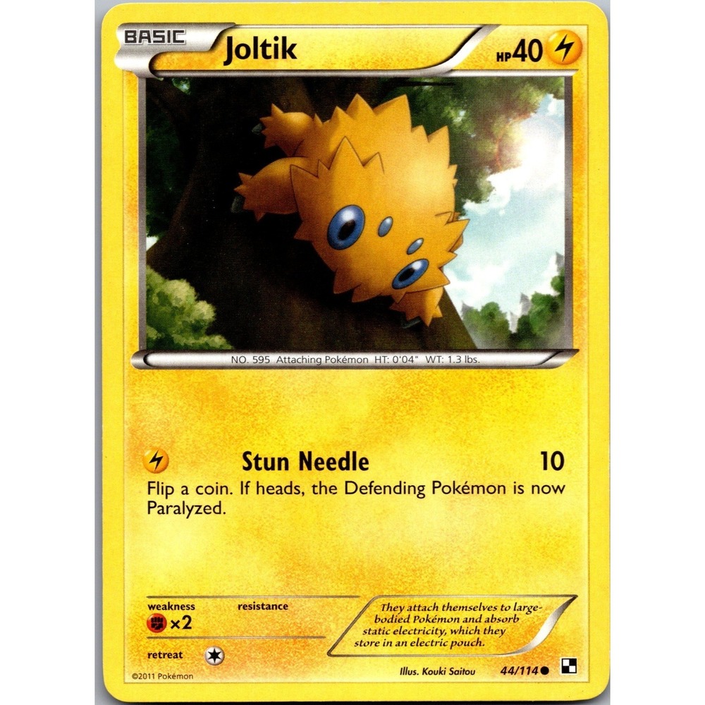Pokemon Joltik 44/114 Black and White Common Lightning TCG Card 2011 MP